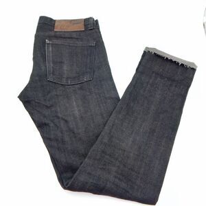 Naked & Famous Super Skinny Guy Stretch Selvege Black Grey Jeans W31 Button Fly